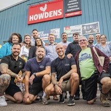 Staff and customers from the Borehamwood depot celebrating the trade day.